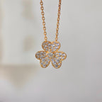 Pavé Diamond Flower Charm Necklace