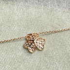 Pavé Diamond Flower Charm Necklace