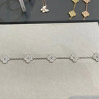 Lucky Clover 5-Motif Bracelet - Full-Diamond