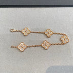 Lucky Clover 5-Motif Bracelet - Full-Diamond