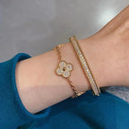 Lucky Clover 5-Motif Bracelet - Full-Diamond