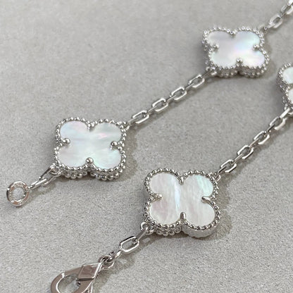 Lucky Clover 5-Motif Bracelet - White Mother-of-Pearl Collection