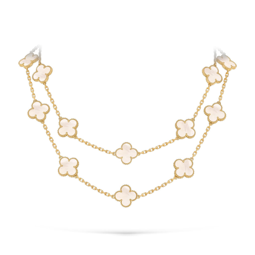 Klassische 20-Motiv Kleeblatt-Halskette Gold-Kollektion