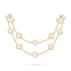 Klassische 20-Motiv Kleeblatt-Halskette Gold-Kollektion