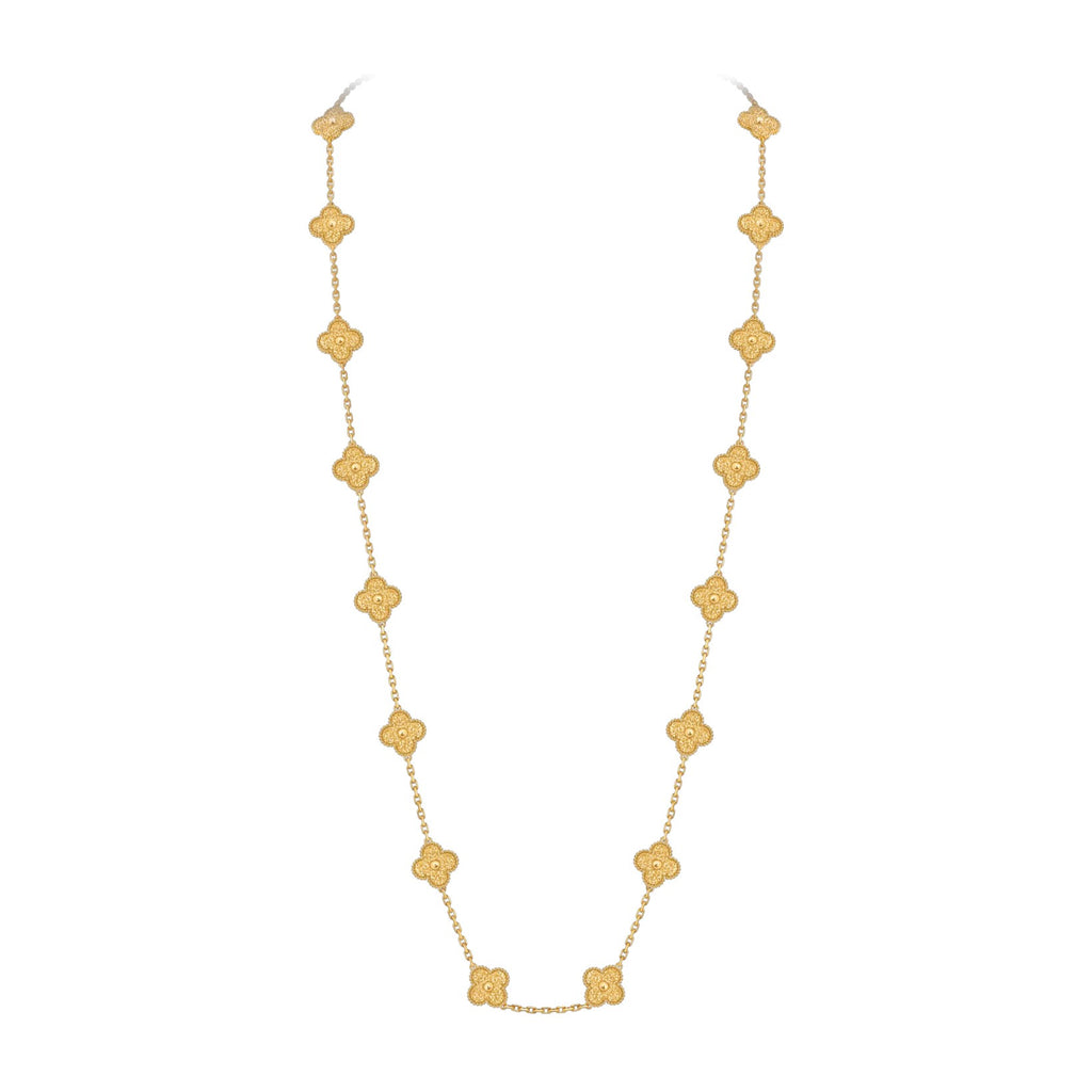Klassische 20-Motiv Kleeblatt-Halskette Gold-Kollektion