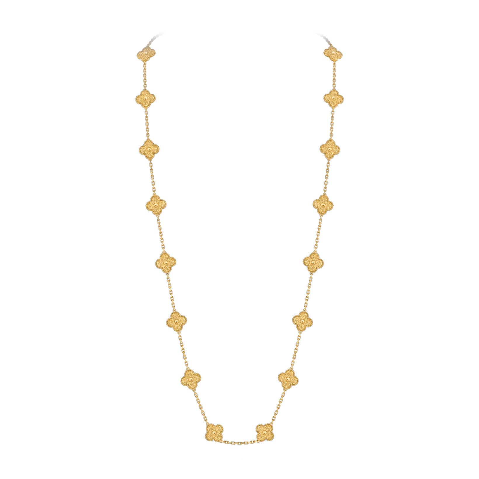 Klassische 20-Motiv Kleeblatt-Halskette Gold-Kollektion