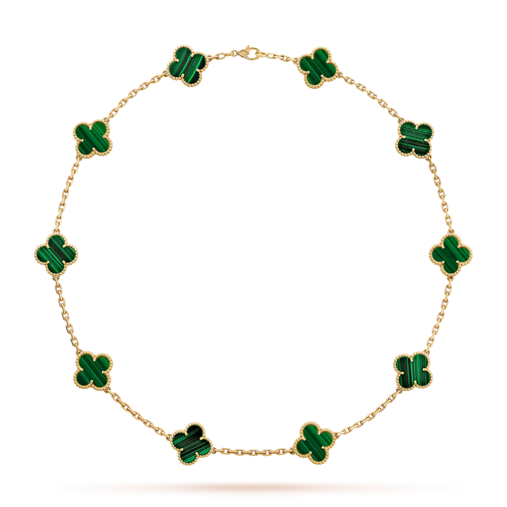 Klassisches Glücksklee-Halskette mit 10 Motiven aus der Goldkollektion