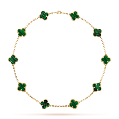 Klassisches Glücksklee-Halskette mit 10 Motiven aus der Goldkollektion