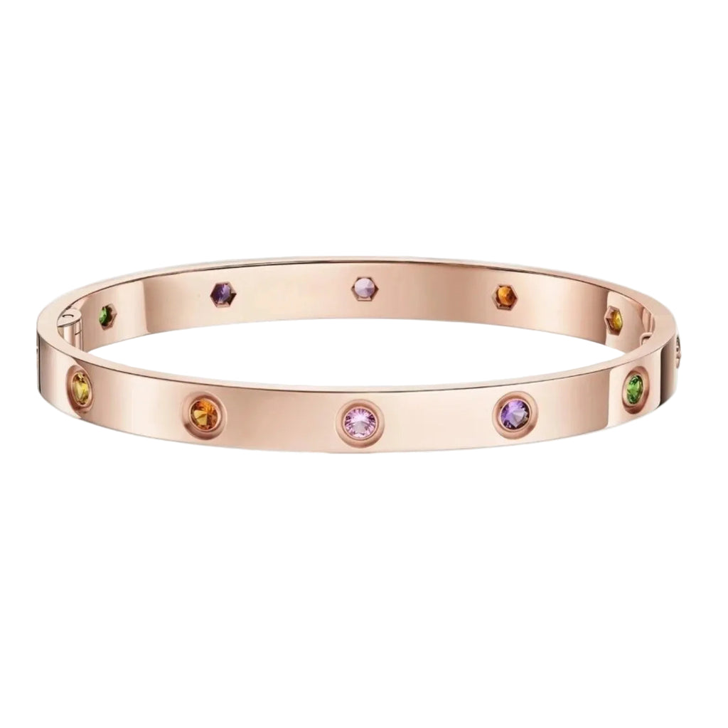 Klassischer 6,1 mm Liebesarmreif – 10-Diamanten-Vollpavé-Energiematrix