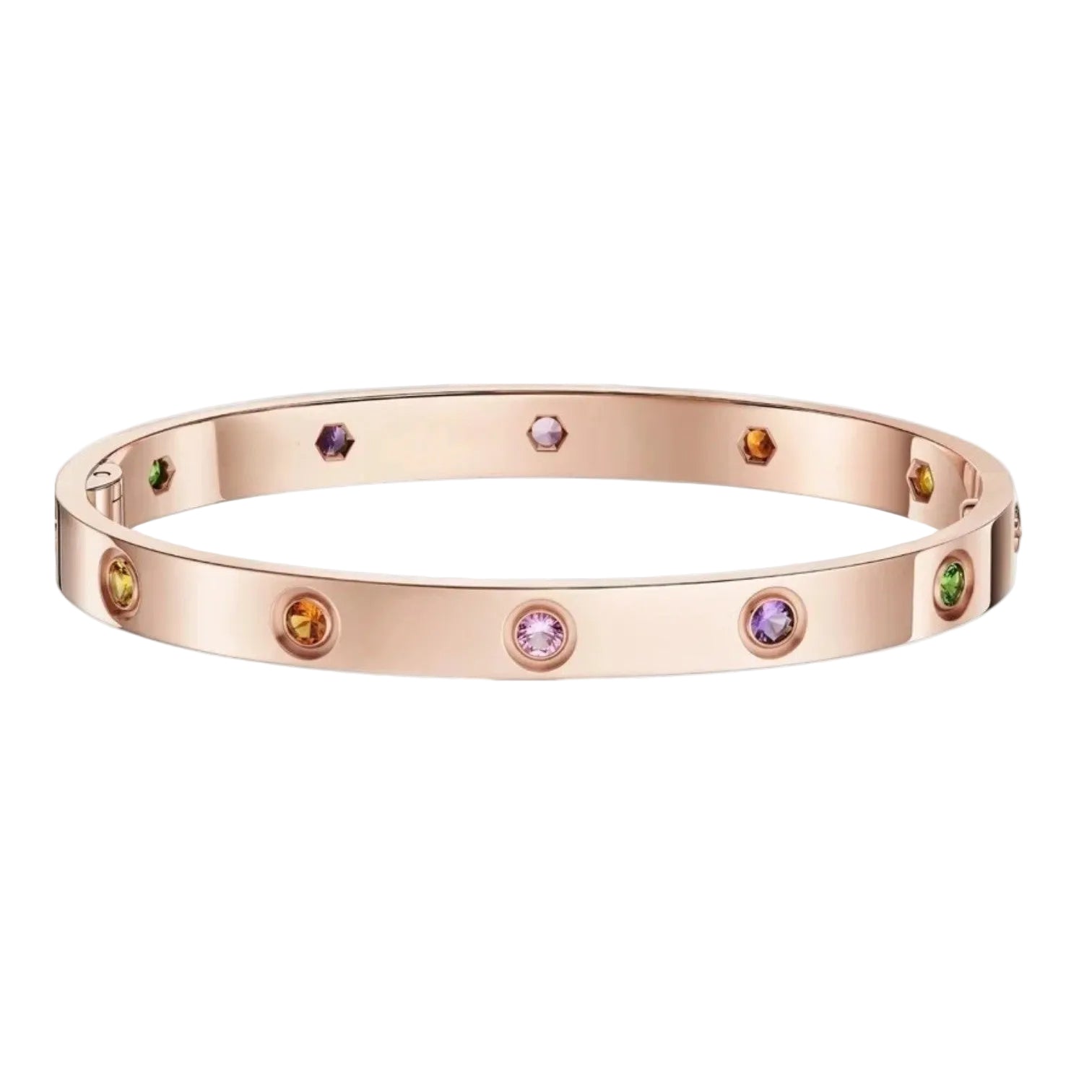 Klassischer 6,1 mm Liebesarmreif – 10-Diamanten-Vollpavé-Energiematrix