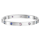 Klassischer 6,1 mm Liebesarmreif – 10-Diamanten-Vollpavé-Energiematrix