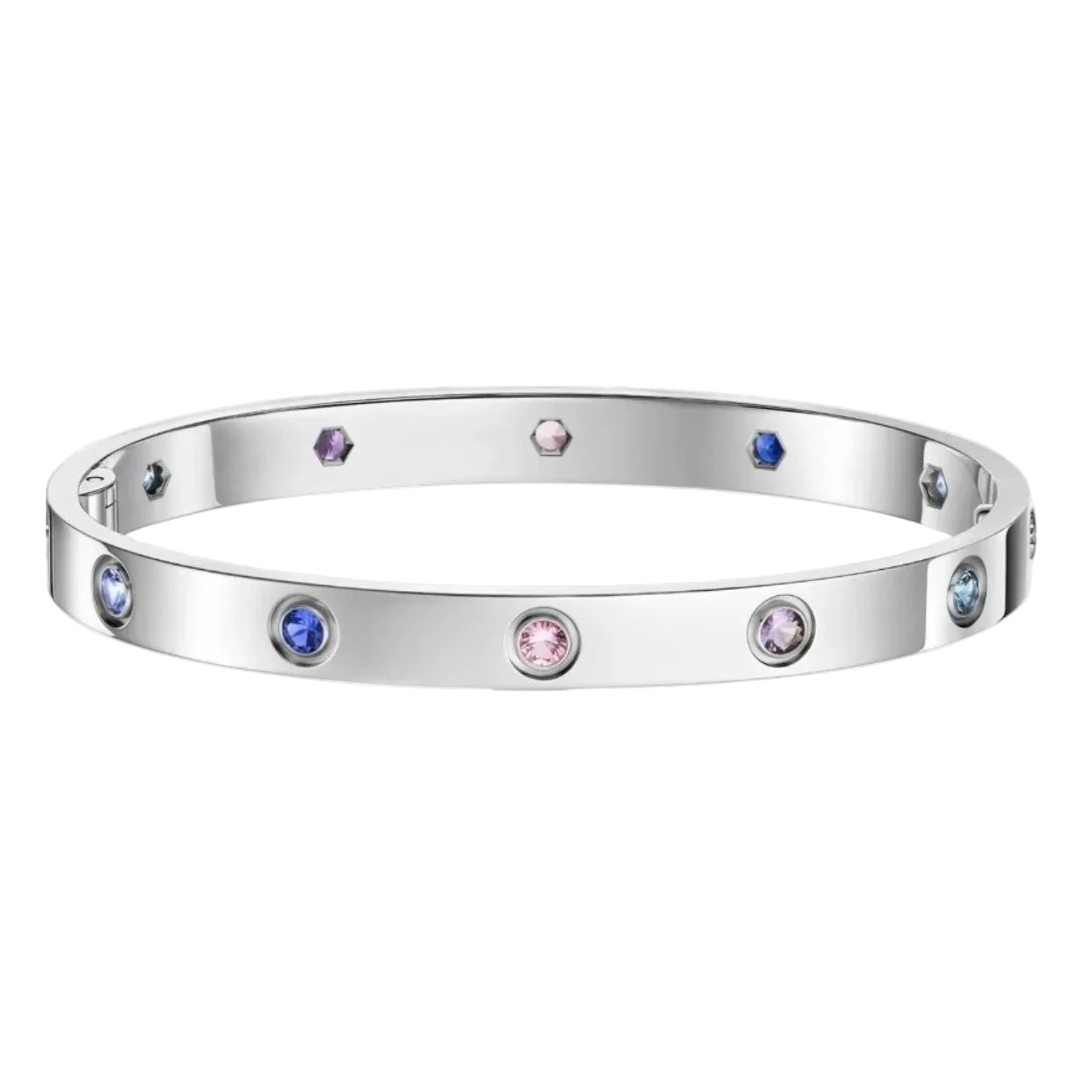 Klassischer 6,1 mm Liebesarmreif – 10-Diamanten-Vollpavé-Energiematrix