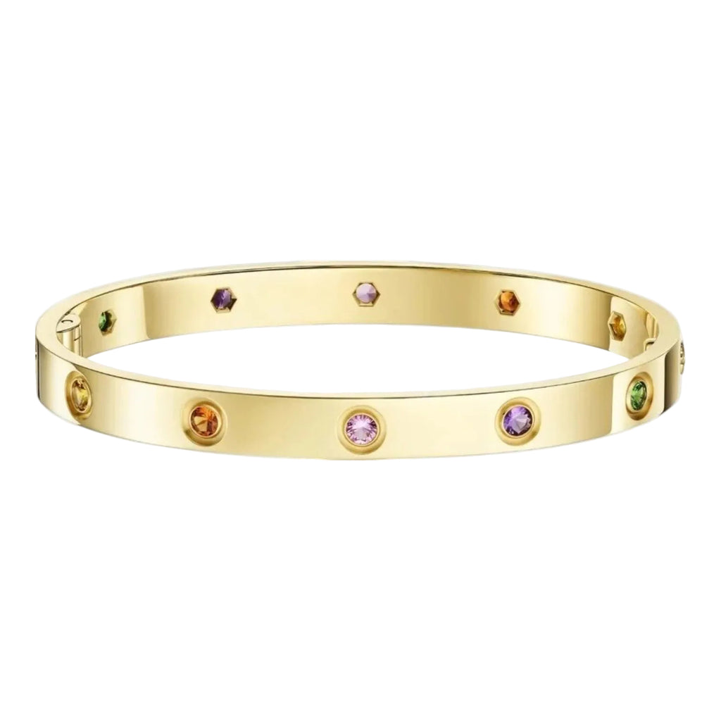 Klassischer 6,1 mm Liebesarmreif – 10-Diamanten-Vollpavé-Energiematrix