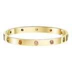 Klassischer 6,1 mm Liebesarmreif – 10-Diamanten-Vollpavé-Energiematrix