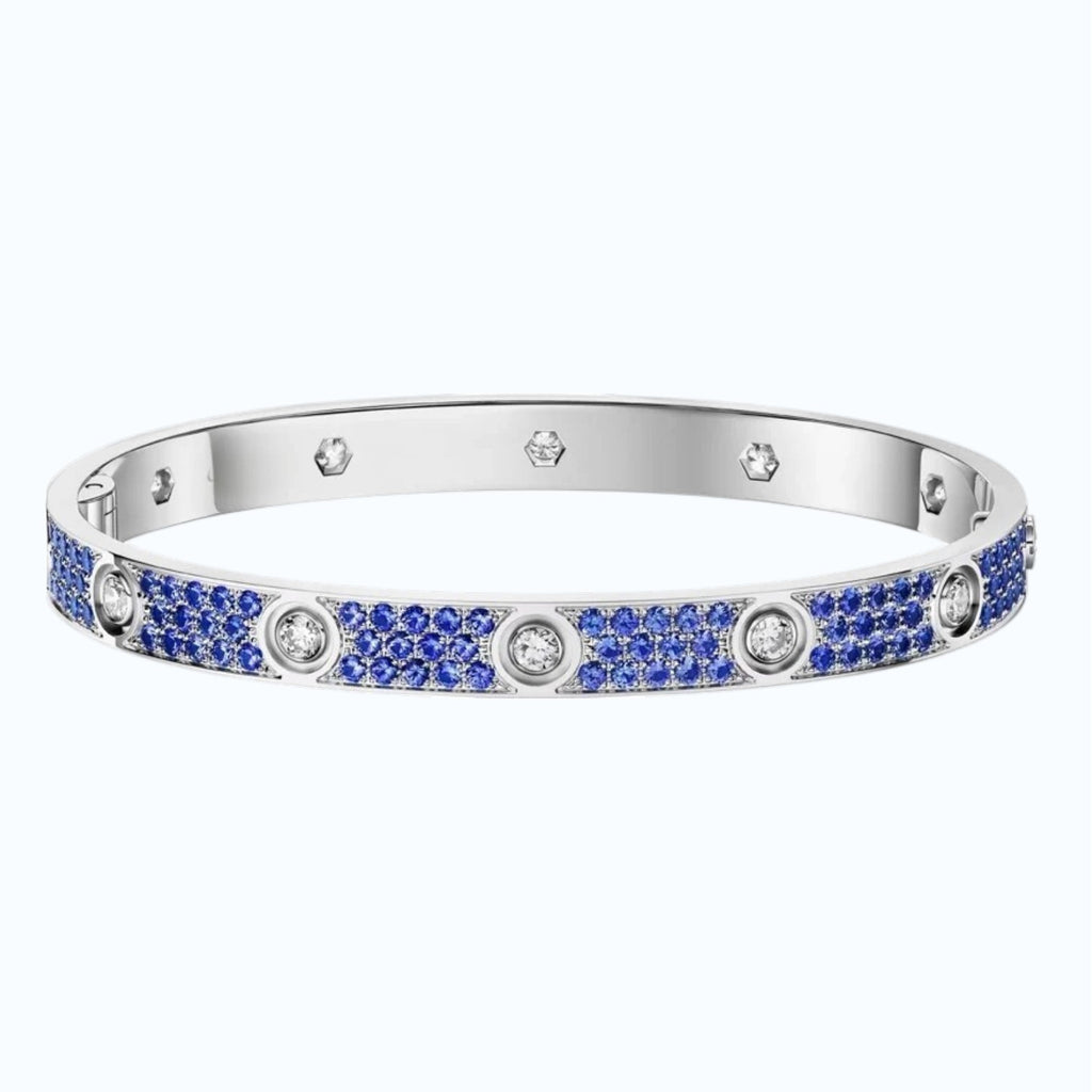 Klassischer 6,1 mm Liebesarmreif – 10-Diamanten-Vollpavé-Energiematrix