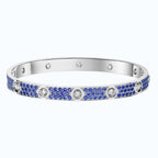 Klassischer 6,1 mm Liebesarmreif – 10-Diamanten-Vollpavé-Energiematrix