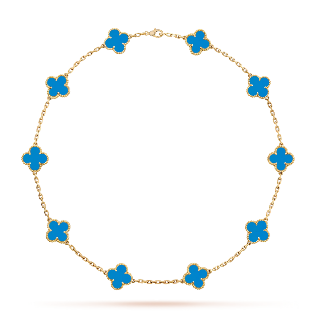 Klassisches Glücksklee-Halskette mit 10 Motiven aus der Goldkollektion