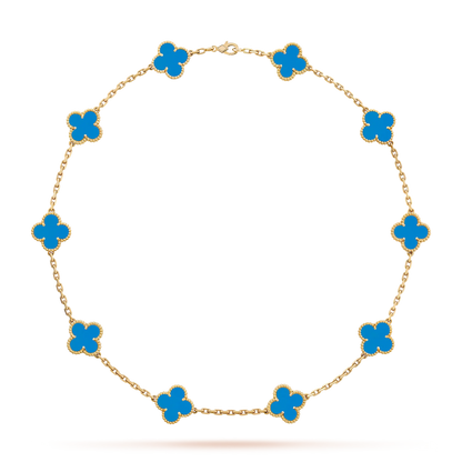 Klassisches Glücksklee-Halskette mit 10 Motiven aus der Goldkollektion