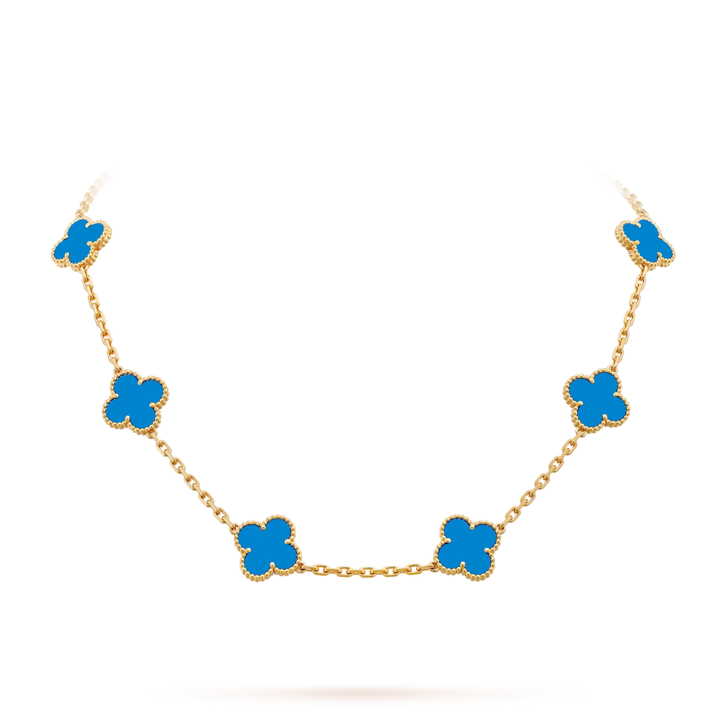 Klassisches Glücksklee-Halskette mit 10 Motiven aus der Goldkollektion