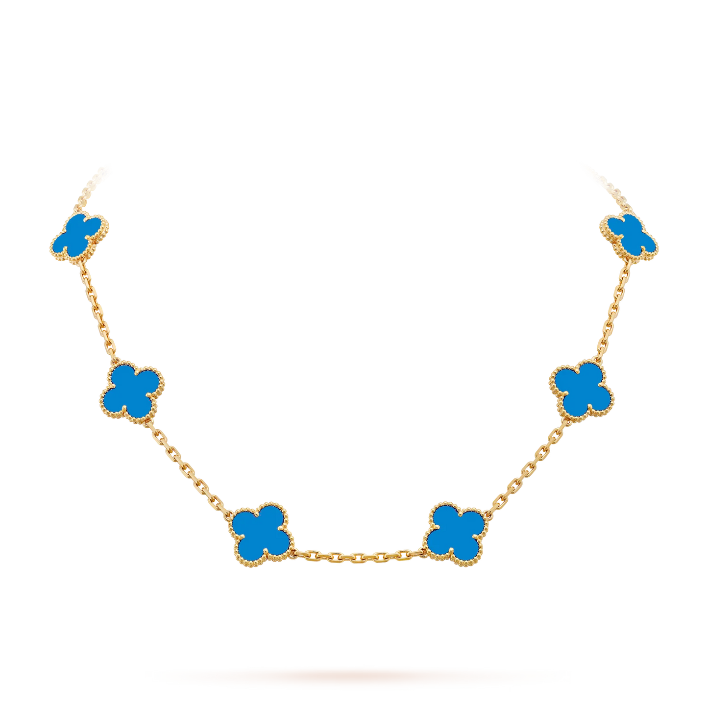 Klassisches Glücksklee-Halskette mit 10 Motiven aus der Goldkollektion