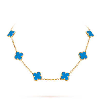 Klassisches Glücksklee-Halskette mit 10 Motiven aus der Goldkollektion