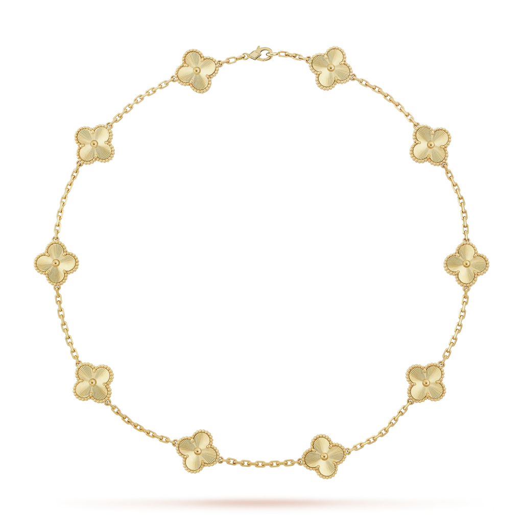 Klassisches Glücksklee-Halskette mit 10 Motiven aus der Goldkollektion