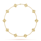 Klassisches Glücksklee-Halskette mit 10 Motiven aus der Goldkollektion