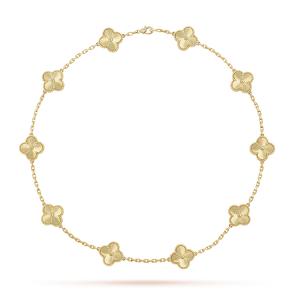 Klassisches Glücksklee-Halskette mit 10 Motiven aus der Goldkollektion