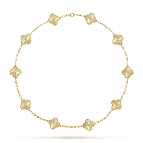 Klassisches Glücksklee-Halskette mit 10 Motiven aus der Goldkollektion