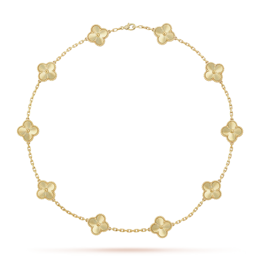 Klassisches Glücksklee-Halskette mit 10 Motiven aus der Goldkollektion