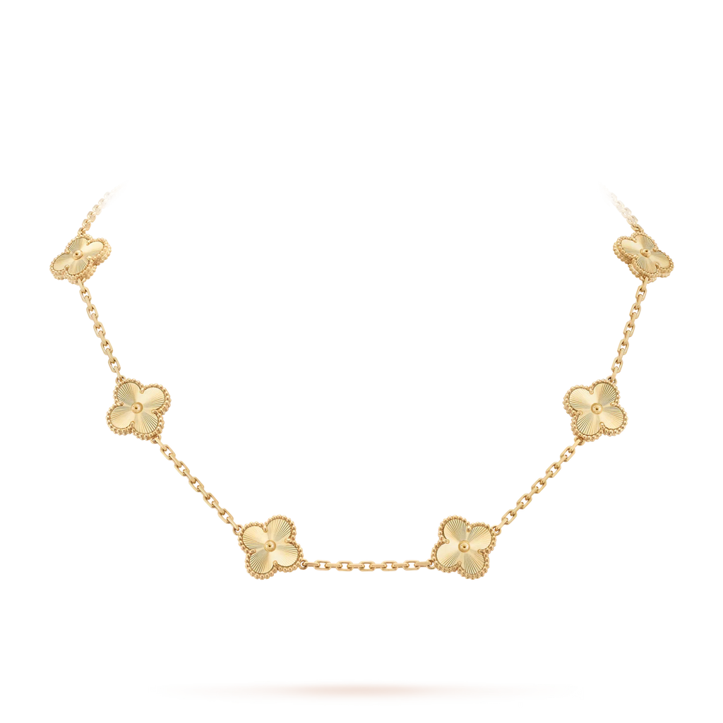 Klassisches Glücksklee-Halskette mit 10 Motiven aus der Goldkollektion