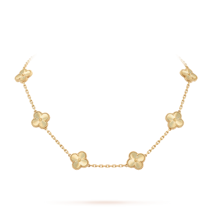 Klassisches Glücksklee-Halskette mit 10 Motiven aus der Goldkollektion