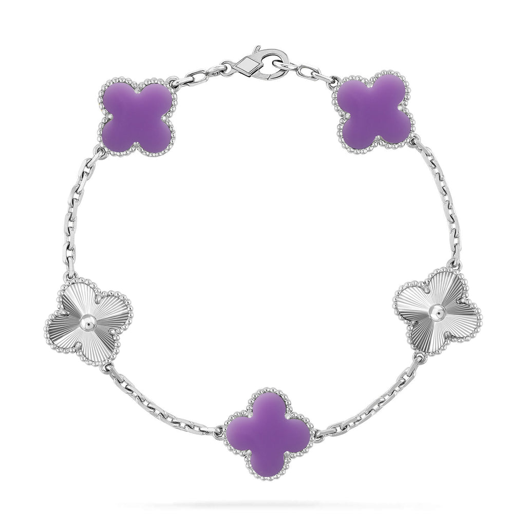 Lucky Clover Armband mit 5 Motiven – Lavender Kollektion