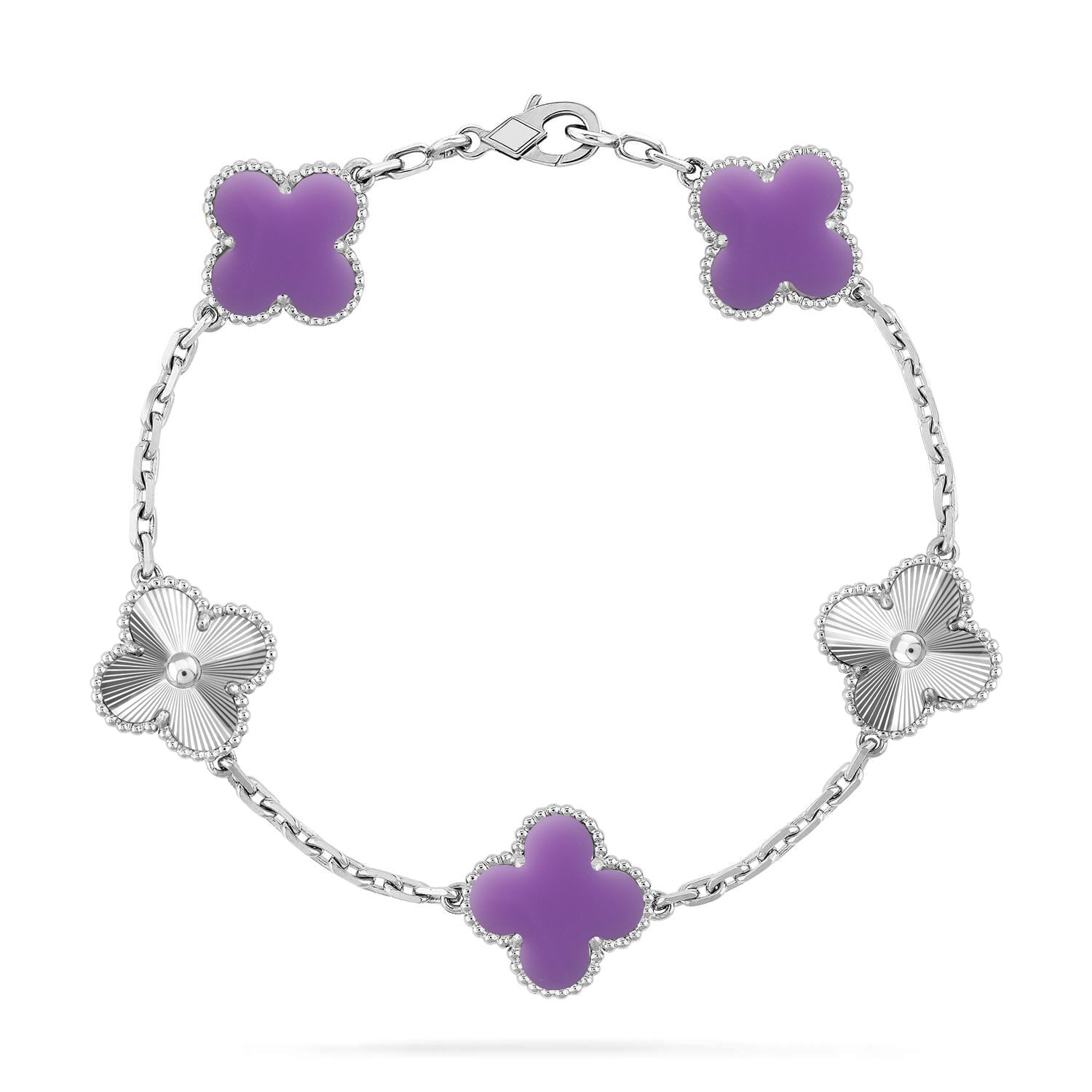 Lucky Clover Armband mit 5 Motiven – Lavender Kollektion