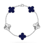 Lucky Clover 5-Motif Bracelet - Lapis Lazuli Collection
