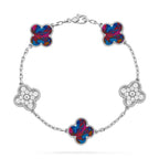 Glücksklee-Armband mit 5 Motiven – Multi-Edelstein-Kollektion