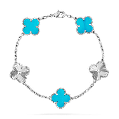 Armband Lucky Clover mit 5 Motiven - Kollektion Türkis