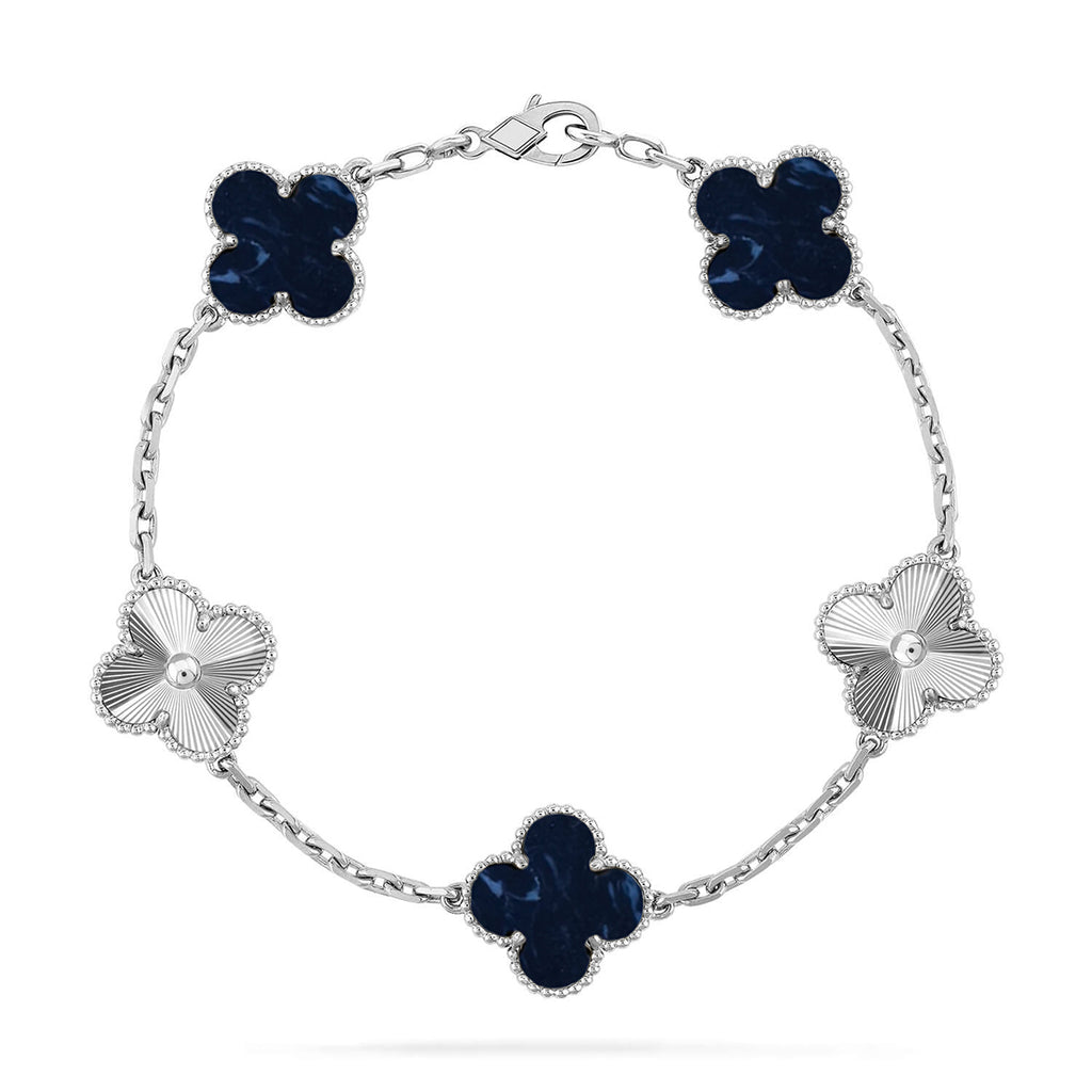 Lucky Clover 5-Motif Bracelet - Pietersite Collection