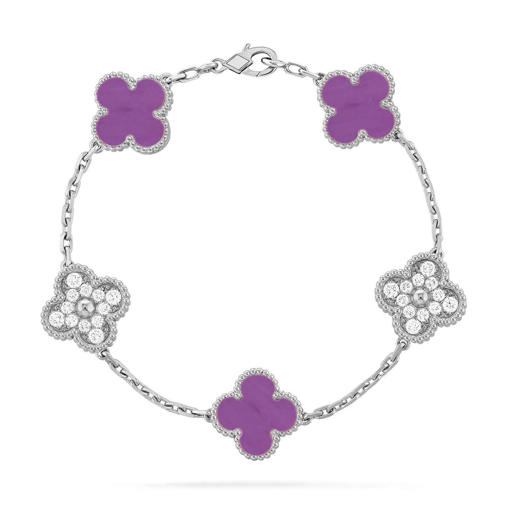 Lucky Clover 5-Motif Bracelet - Violet Collection