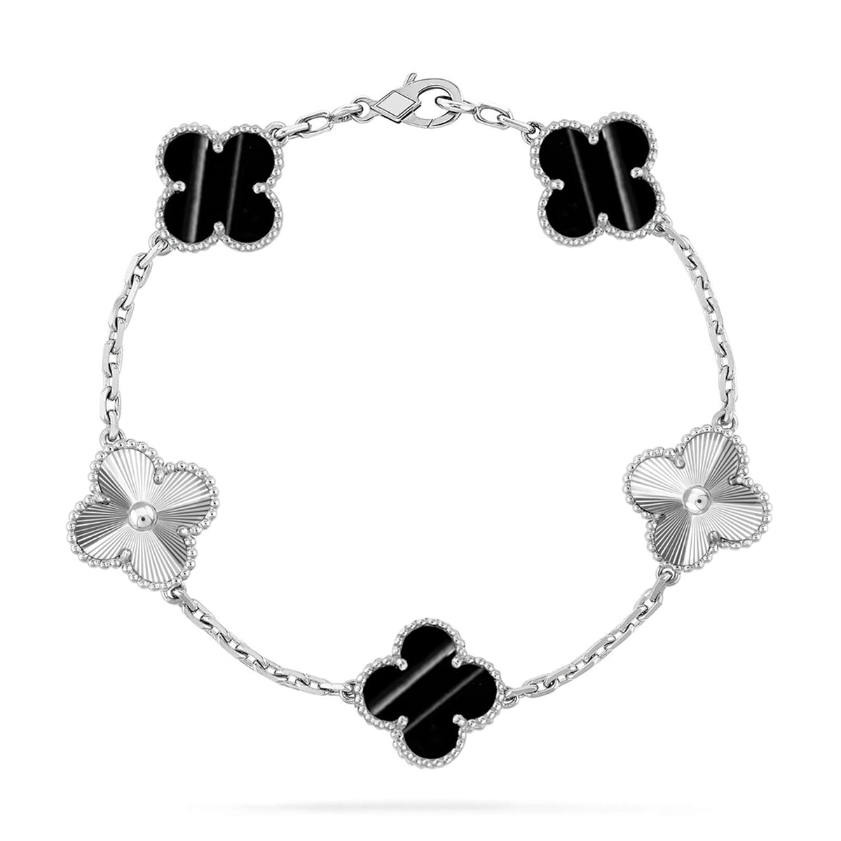 Lucky 5-Motif Clover Pulsar Resonance Bracelet - Natural Energy Gemstone