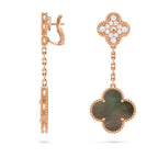Clover Dual-Motif Statement Stud Earrings - Double-Charm Collection