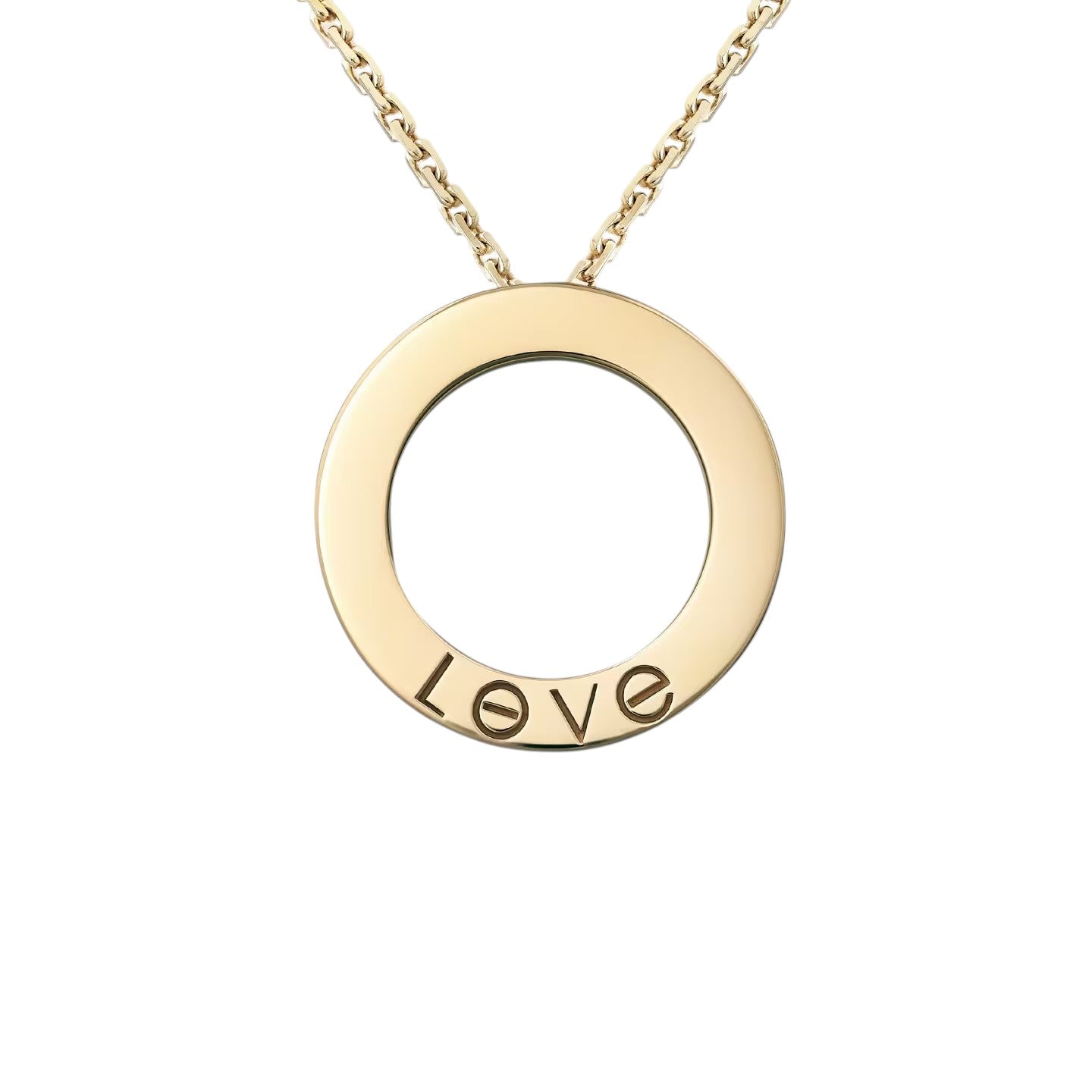 Love Pavé Diamond Disc Necklace - Signature Full-Pavé Minimalist Elegance - Iconic Circular Brilliance
