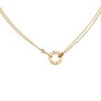 Liebes-Runder-Anhänger mit 2-Diamanten-Halskette