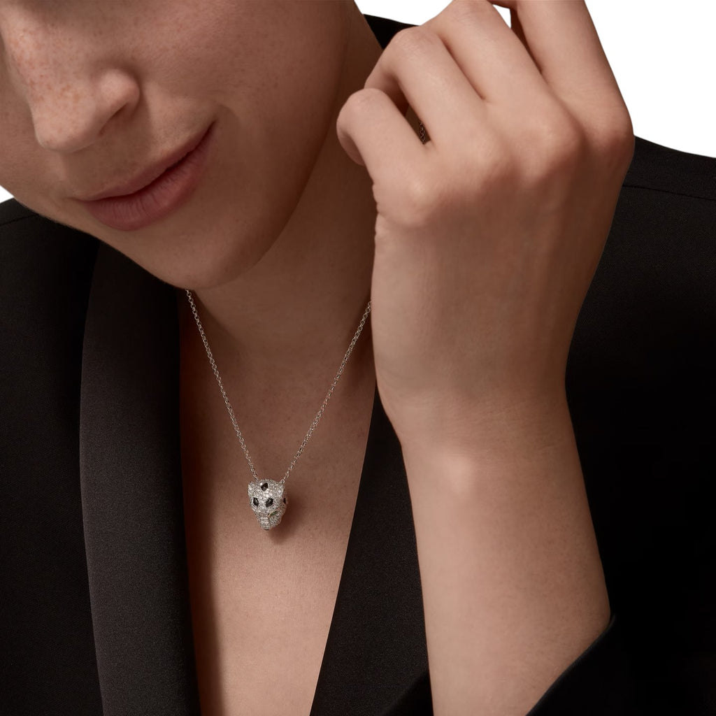 Leopard Head Full Pavé Diamond Pendant Necklace
