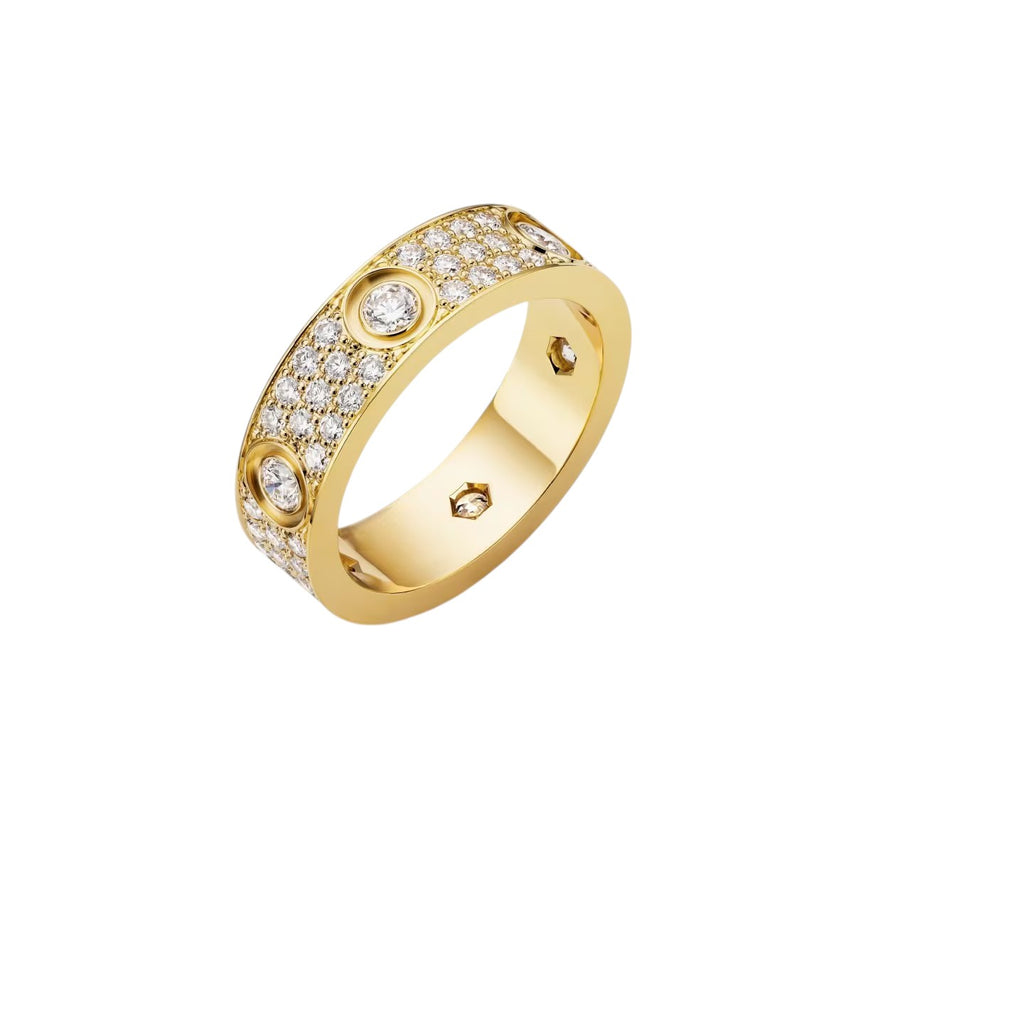 LOVE 5.5mm Full-Pavé 6-Diamond Ring