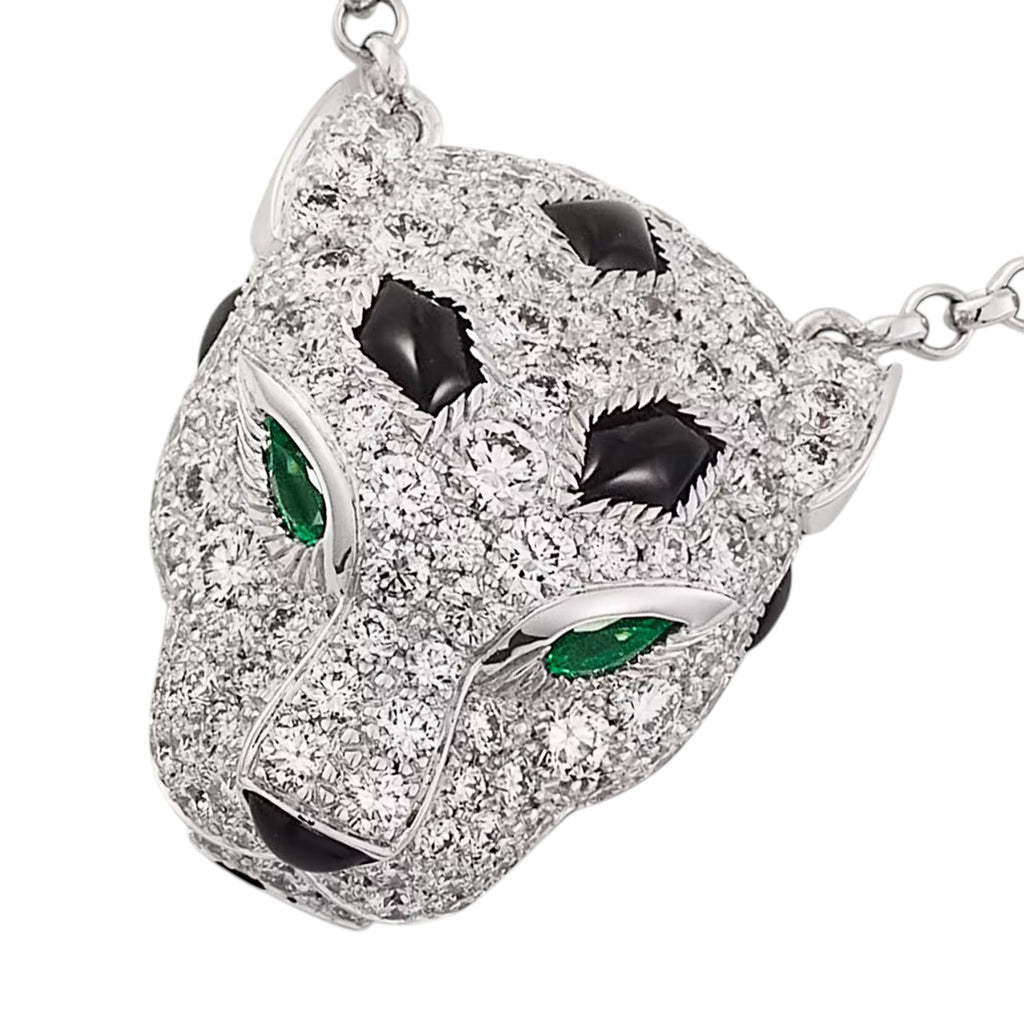 Leopard Head Full Pavé Diamond Pendant Necklace