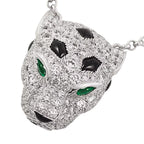 Leopard Head Full Pavé Diamond Pendant Necklace