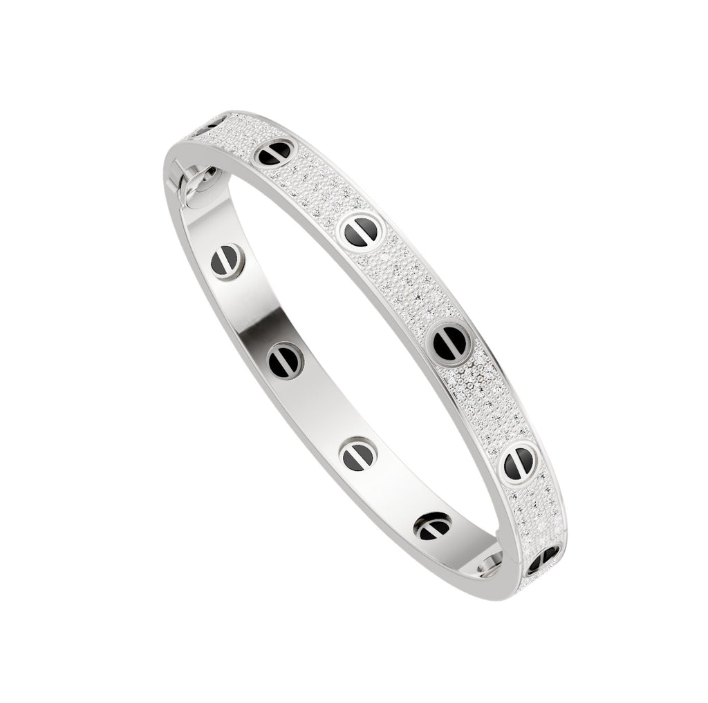 Classic 6.1mm Love Bangle - Diamond Pavé & Black Ceramic