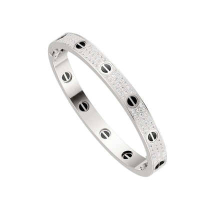 Classic 6.1mm Love Bangle - Diamond Pavé & Black Ceramic
