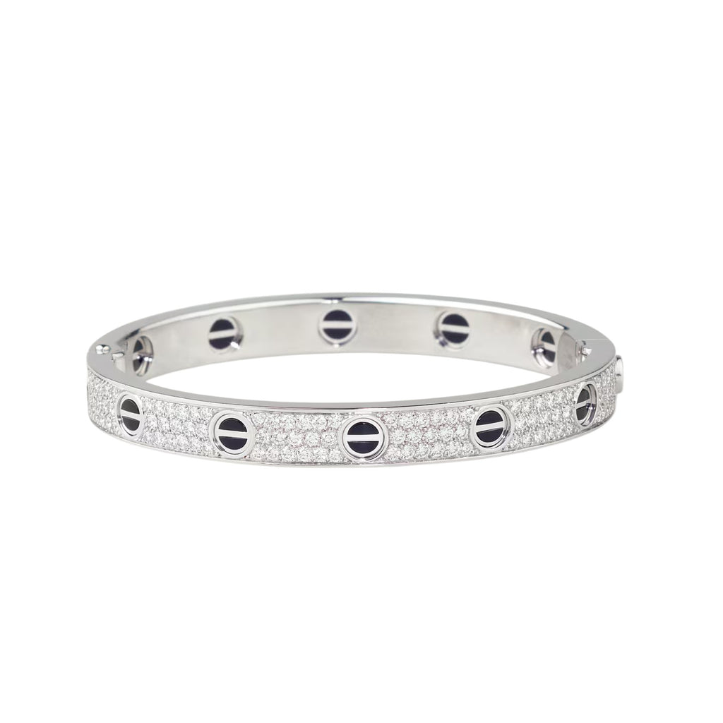 Classic 6.1mm Love Bangle - Diamond Pavé & Black Ceramic